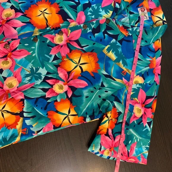 Hilo Hattie Mens XL Aloha Hawaiian Shirt Tropical Floral Print Made in Hawaii - Picture 11 of 12